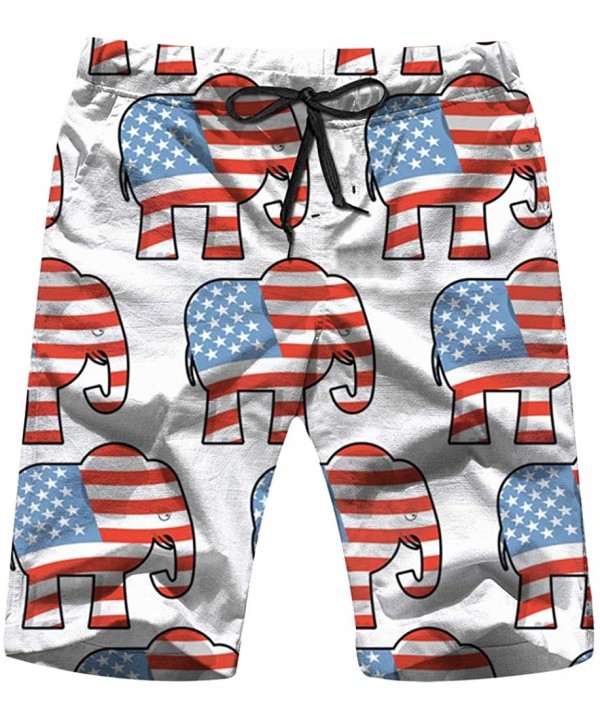 Republican Elephant Symbol Political Animals Mens Boardshorts Swim Trunks Quick-Drying Running Shorts - Multicolored - CN18WH...