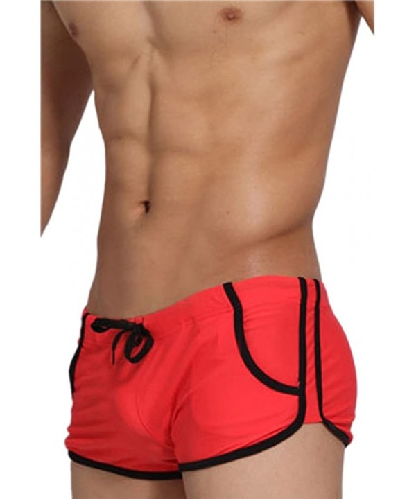 Mens Swimwear Sport Shorts Swim Trunks - Red - CQ11PZXZRH5 $20.57-Trunks