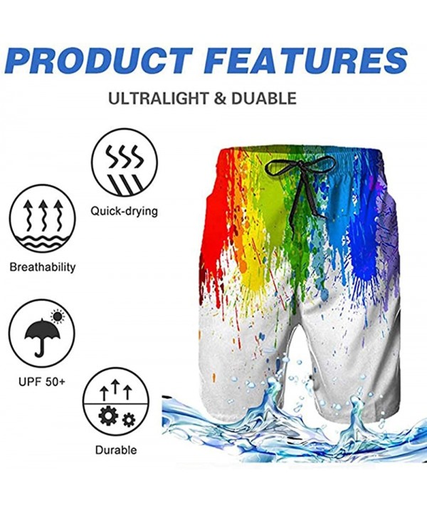 Mens Casual Beach Shorts Swim Trunks Quick Dry Half Pants - Bears Lovers Pattern - CM19CDQQL4L $23.55-Trunks