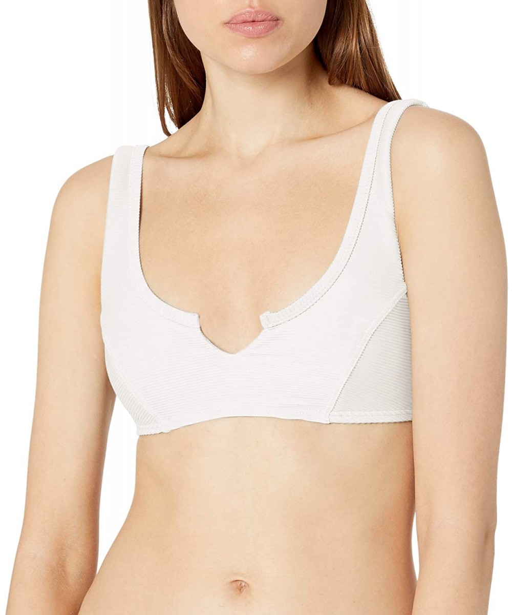 Women's Salt Wash Bralette Bikini Top - White - CH18YUZNNIW $22.87-Tops