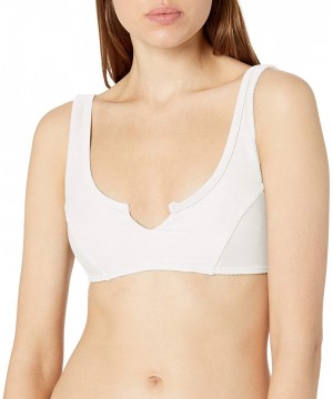 Women's Salt Wash Bralette Bikini Top - White - CH18YUZNNIW $22.87-Tops