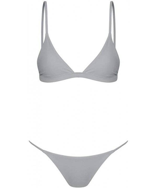 Women's Bandeau Sexy Bandage Bikini Set Push-Up Brazilian Swimwear Beachwear Swimsuit White - C418QQU250R $10.99-Sets