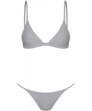 Women's Bandeau Sexy Bandage Bikini Set Push-Up Brazilian Swimwear Beachwear Swimsuit White - C418QQU250R $10.99-Sets