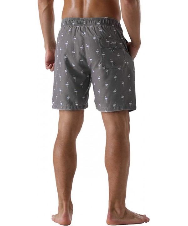 Men's Swim Trunks Retro Quick Dry Soft Washed Full Liner Casual Shorts - 335-gray - CI19G8T4UQG $16.46-Trunks