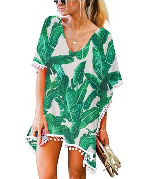 Women's Crochet Chiffon Tassel Swimsuit Beach Bikini Cover Ups for Swimwear - 01- Flower-4 - C91940M9QE6 $20.19-Cover-Ups