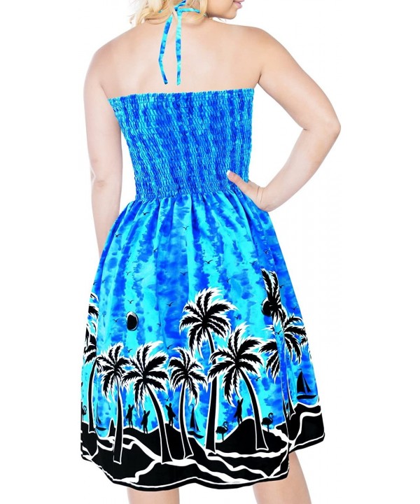 Women's Plus Size Beach Dress Hawaiian Camp Party Loungewear Printed B - Blue_p994 - CU182GXQQLX $18.07-Cover-Ups