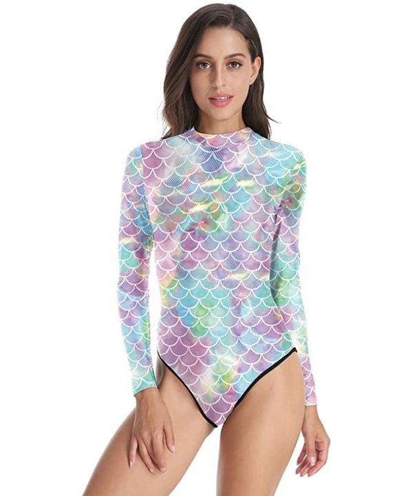 Women Long Sleeve Rash Guard UPF 50 + Wetsuit One Piece Zipper Swimsuit for Surfing Swimming Diving - Multi Color - C818W7Z2K...