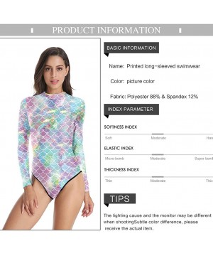 Women Long Sleeve Rash Guard UPF 50 + Wetsuit One Piece Zipper Swimsuit for Surfing Swimming Diving - Multi Color - C818W7Z2K...