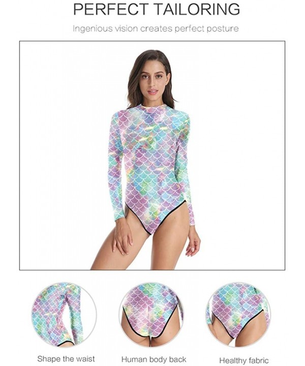 Women Long Sleeve Rash Guard UPF 50 + Wetsuit One Piece Zipper Swimsuit for Surfing Swimming Diving - Multi Color - C818W7Z2K...