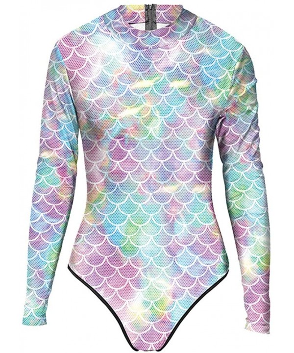 Women Long Sleeve Rash Guard UPF 50 + Wetsuit One Piece Zipper Swimsuit for Surfing Swimming Diving - Multi Color - C818W7Z2K...