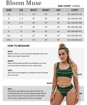 Women's High Waisted Bikini Sets Tie Knot Sexy 2 Piece Swimsuits Vintage Bathing Suit - Green - C618RDQ5C5S $22.70-Sets