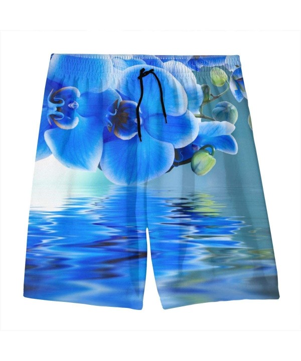 Men's Swim Trunk-Flower Asian Natural Orchids Print Shorts Pants - CZ190SLTOL2 $30.08-Board Shorts