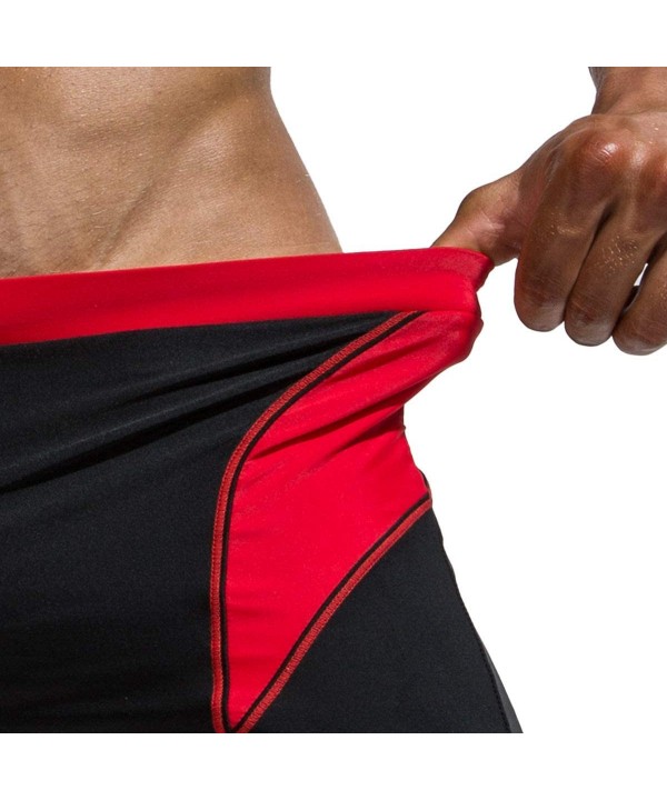 Men Swim Trunks Boxer Briefs Square Compression Leg Short Swimsuit - D-red - CS1973952KU $27.18-Briefs