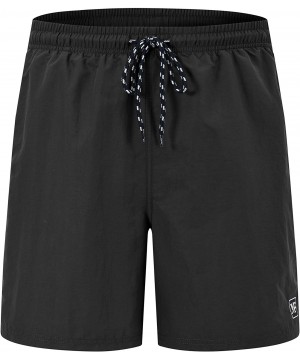 Mens Running Shorts Board Shorts Quick Dry Swim Trunks Swimsuit Beachwear with Mesh Lining - Black - C4194X5ZD0T $15.08-Board...