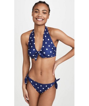 Women's Bow Bikini Bottoms - Navy/White - CU195ZZD599 $28.64-Bottoms