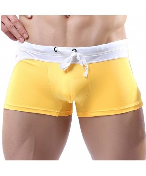 Men's Swim Trunks Quick Dry Pulling Rope Slim Fit Swimming Shorts Beach Swimwear Bathing Suits - Zz-yellow - CD196IG3H5I $12....