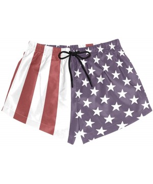 Womens Girls Summer Beachwear America Flag Swimsuits Beach Shorts - America Flag - CM18M42UDZK $24.33-Board Shorts