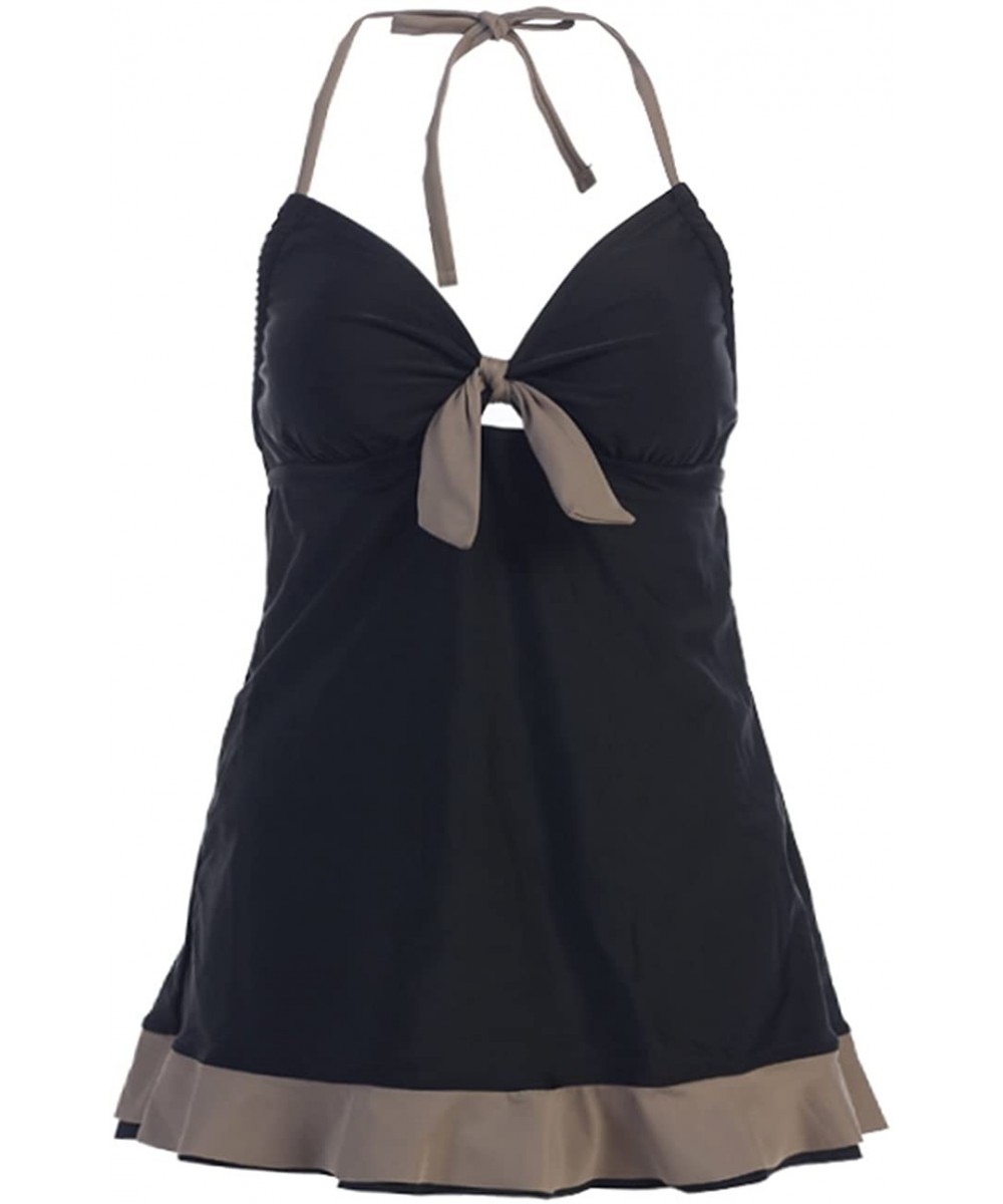 Marina West Bandeau SwimDress Swimsuit Cover-up - Black - C111NW7LG67 $17.18-Cover-Ups