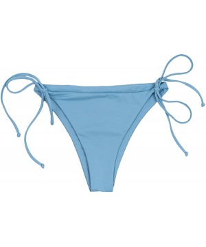 Women's Seamless Tie Side Cheeky Bikini Bottom - Blue - CG18CY3U8OR $22.12-Tankinis