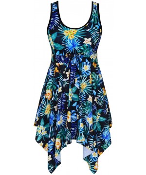 Women's Tummy Control Swimdress Slimming Swimsuits Plus Size Swim Dress Retro Skirt Swimwear - Hs14 - C3196CK8ENE $36.61-Cove...