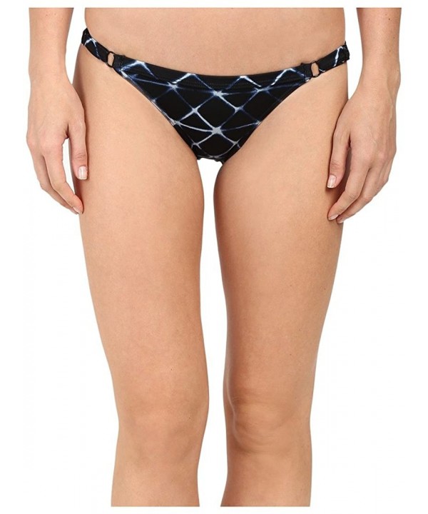 Women's Crystalized Medium Bikini Bottom - Black - CR11GFFJOTJ $30.08-Bottoms