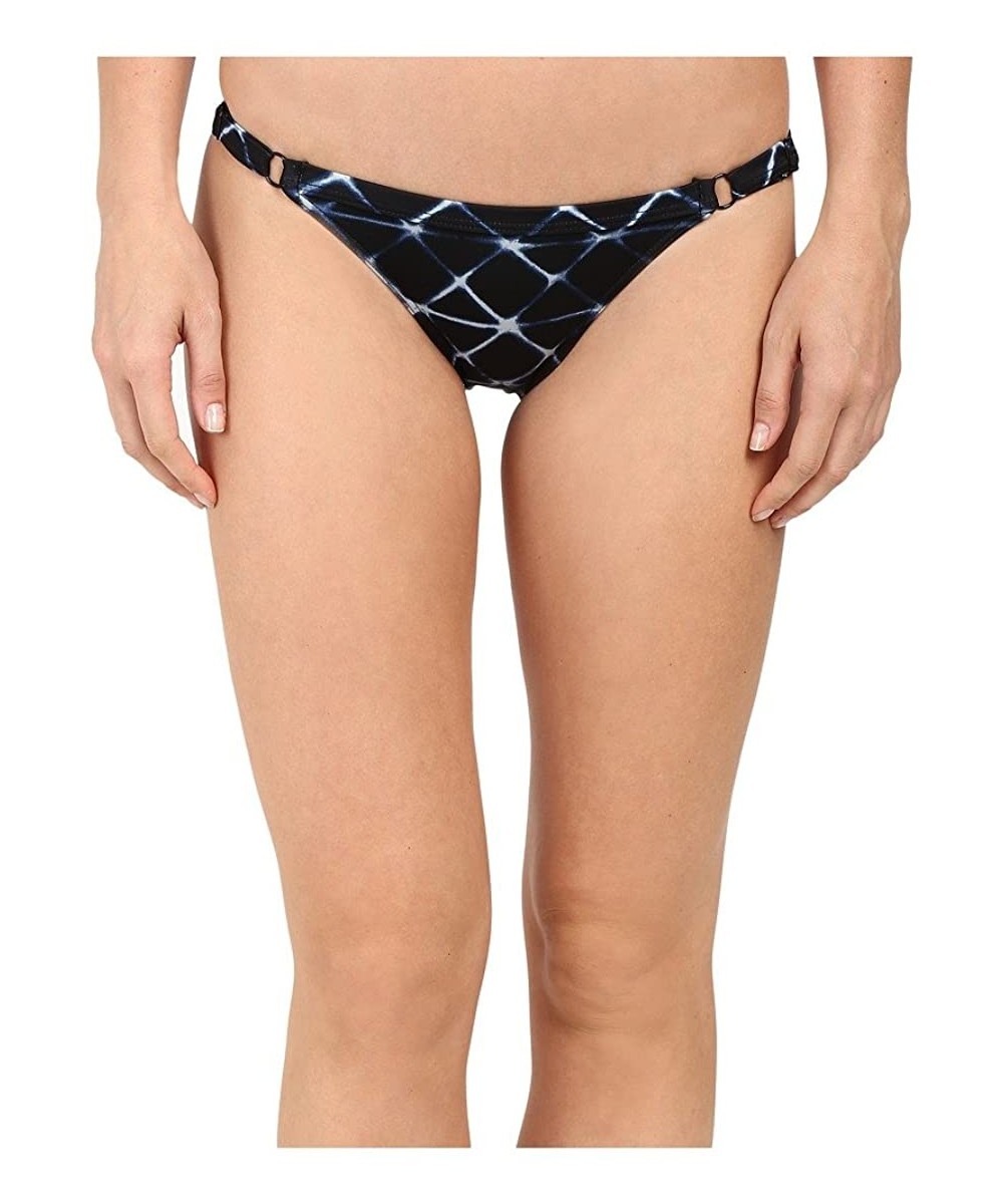 Women's Crystalized Medium Bikini Bottom - Black - CR11GFFJOTJ $30.08-Bottoms