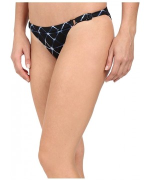 Women's Crystalized Medium Bikini Bottom - Black - CR11GFFJOTJ $30.08-Bottoms