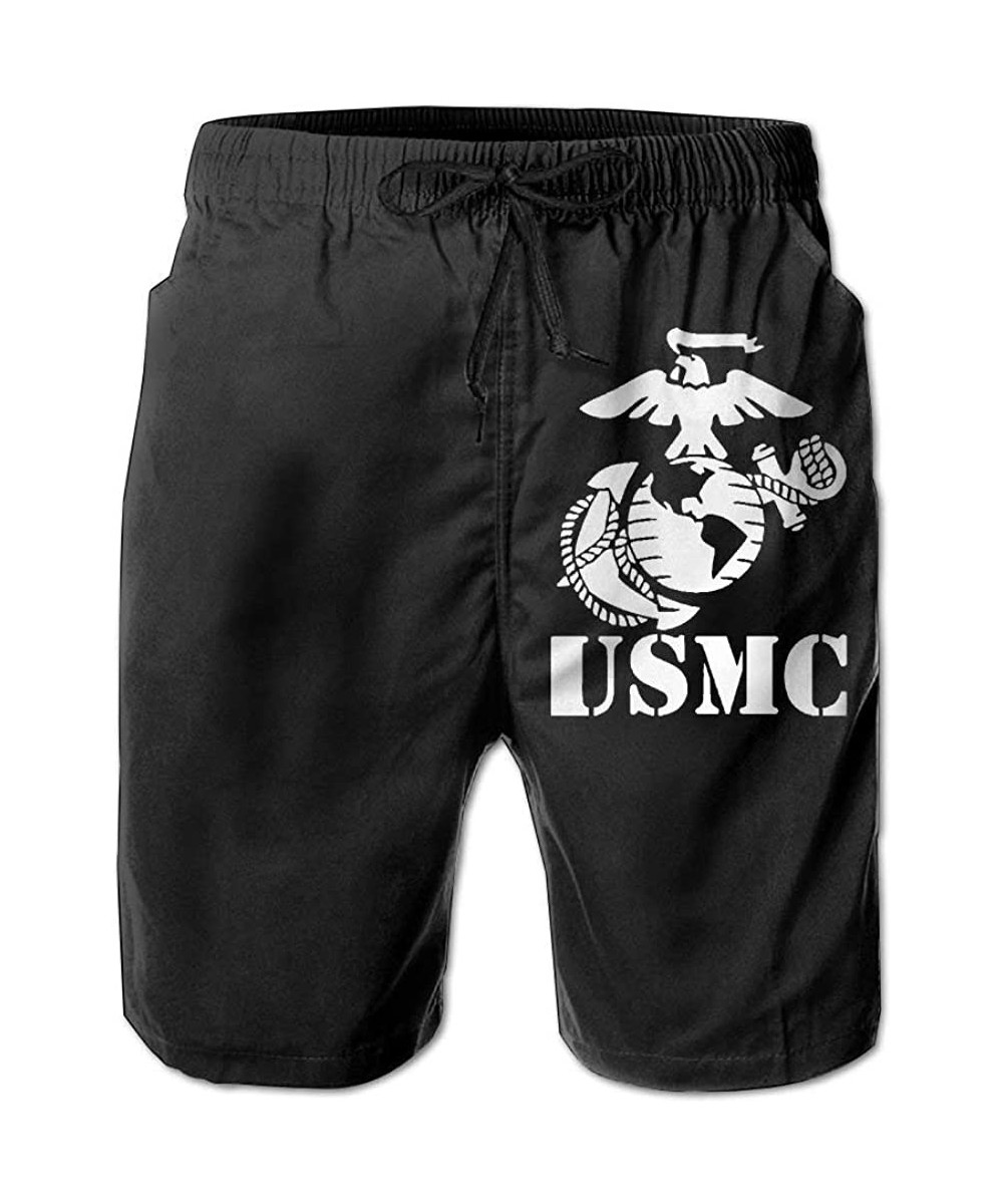 USMC Drawstring Swim Trunks Quick-Drying Beach Shorts for Men - Usmc-5 - CI18I8GOKTM $27.73-Board Shorts