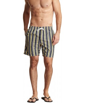 Men's Surf Swim Trunks - Purple/Violett Stripes - CZ11H5G8CEZ $13.76-Trunks