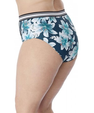 Womens Island Lily High Leg Brief - Petrol - CD18W3C5U6Y $38.97-Tankinis