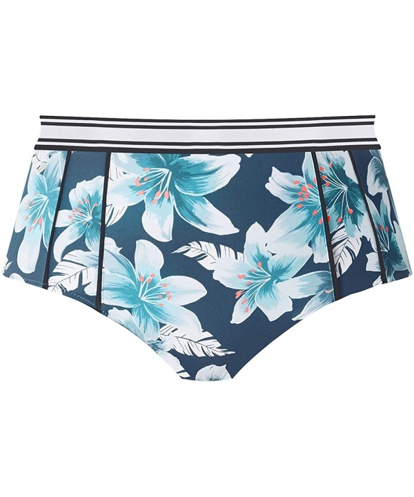 Womens Island Lily High Leg Brief - Petrol - CD18W3C5U6Y $38.97-Tankinis