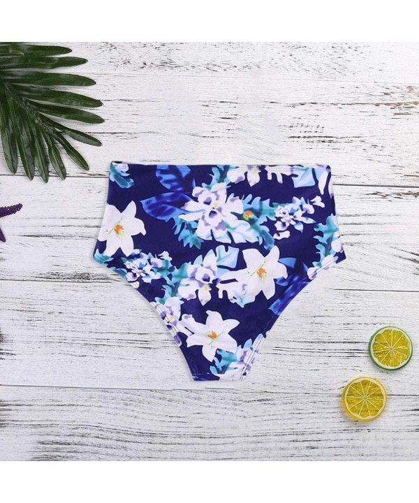 Womens High Waisted Bikini Swim Pants Shorts Bottom Swimsuit Swimwear Bathing - Blue - CV194G2IZHH $7.85-Tankinis