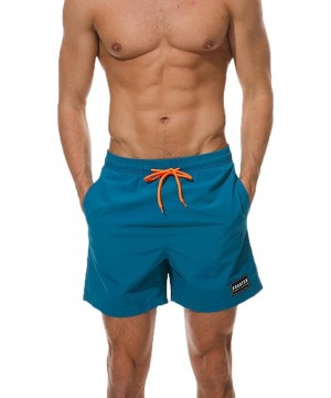 Athletic Mens Leisure Soild Color Running Surfing Swimwear Trunks Board Pants - Navy - C618LTHGAO4 $15.13-Board Shorts