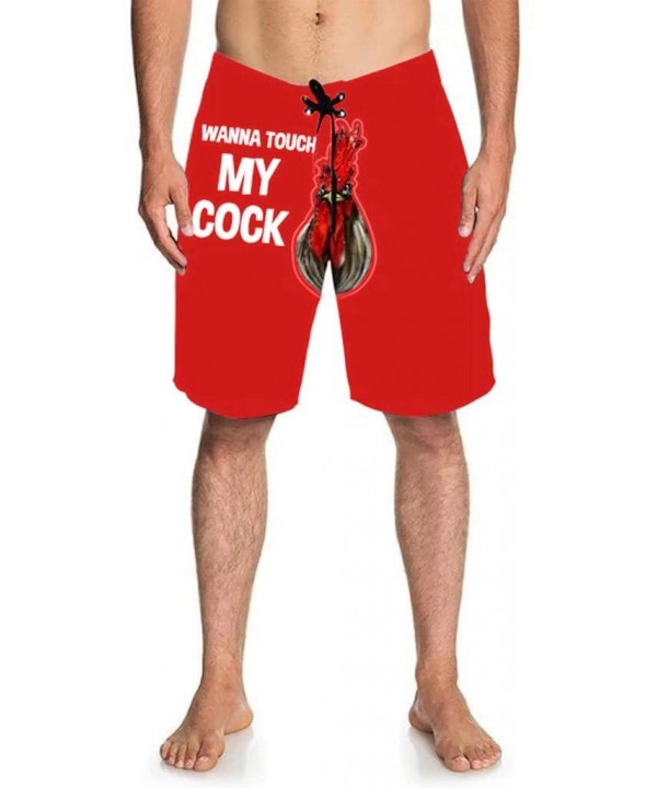 Men's Summer Beachwear Cock Print Beer Festival Beach Trouser Shorts Pant Funny Quick Dry Swim Shorts Boardshorts - Red - CQ1...