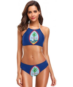 Bikini Bathing Suit Womens 2 Piece Halter Neack High Waist Padded Sexy Swimsuit - Color4 - C5196RL7S2N $24.30-Sets