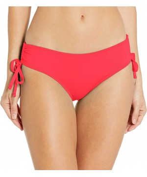 Women's Alex Solid Side Tie Adjustable Bikini Swim Bottom - Coral - CA18ZQ7KNA7 $40.65-Bottoms