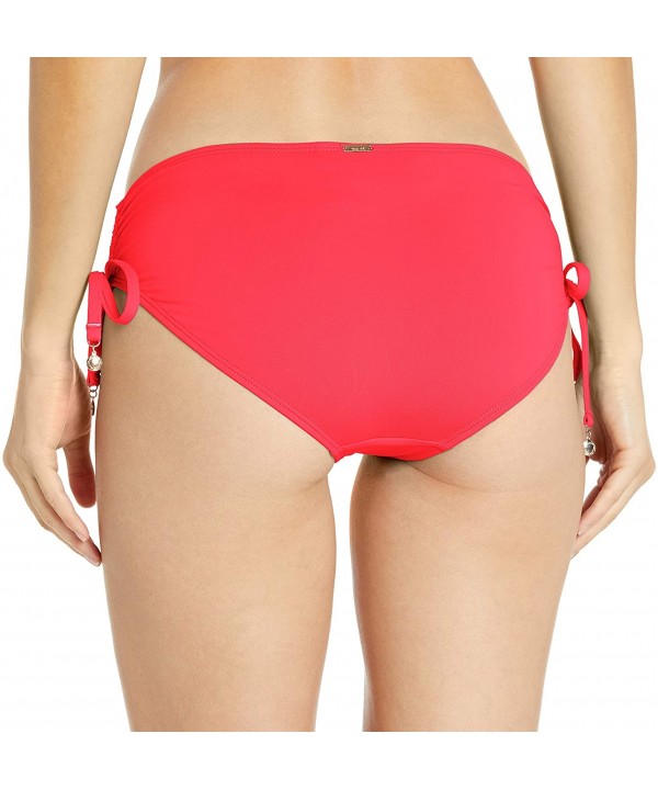 Women's Alex Solid Side Tie Adjustable Bikini Swim Bottom - Coral - CA18ZQ7KNA7 $40.65-Bottoms