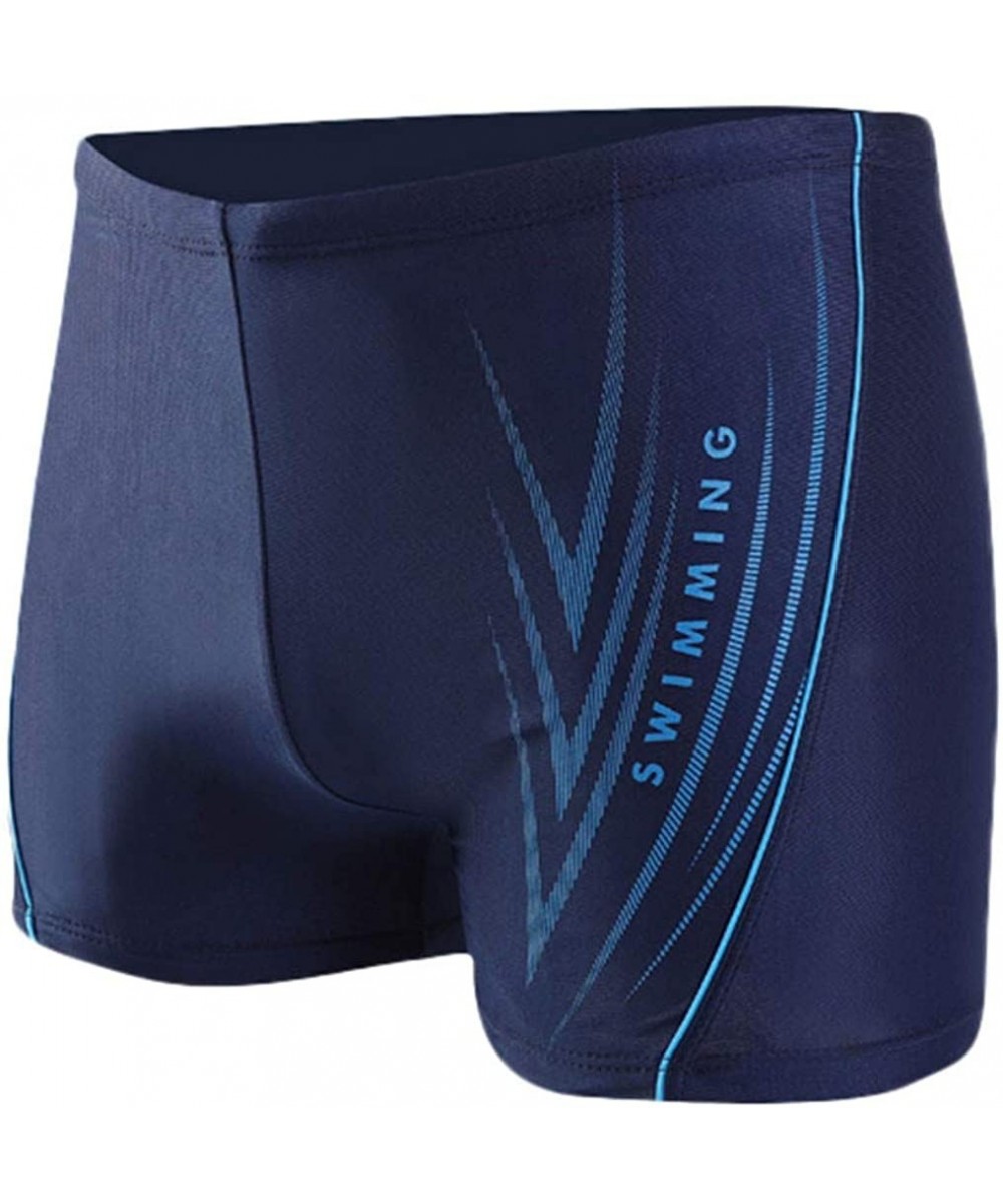 Swim Trunks Classic Square Leg Swimsuit Summer Beach Short Boxer Briefs Swimming Pants - Blue _B - C31973EQY6X $7.97-Racing