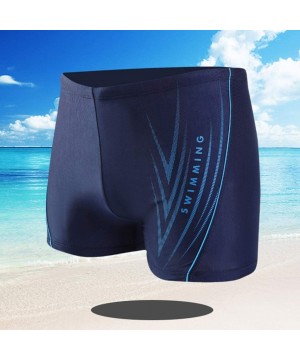 Swim Trunks Classic Square Leg Swimsuit Summer Beach Short Boxer Briefs Swimming Pants - Blue _B - C31973EQY6X $7.97-Racing