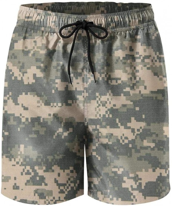 Green Camouflage Camo Army Men's Swim Trunks Bathing Suits with Pockets-Best Gifts for Men - Camo Army Camouflage-9 - CZ1903L...