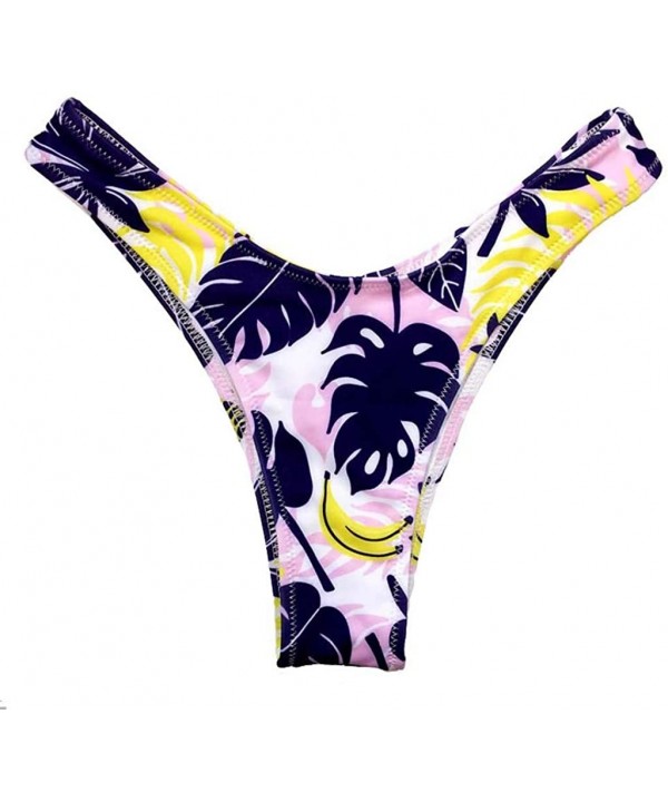 Women's Hot Summer Brazilian Floral Printed Beachwear Bikini Bottom Thong Swimwear Multicolor - Purple - C7196UN6IL6 $11.77-R...