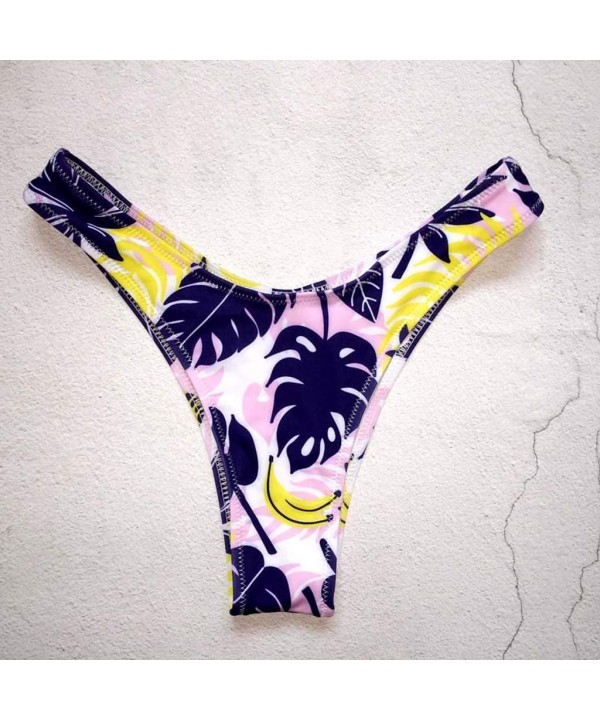 Women's Hot Summer Brazilian Floral Printed Beachwear Bikini Bottom Thong Swimwear Multicolor - Purple - C7196UN6IL6 $11.77-R...