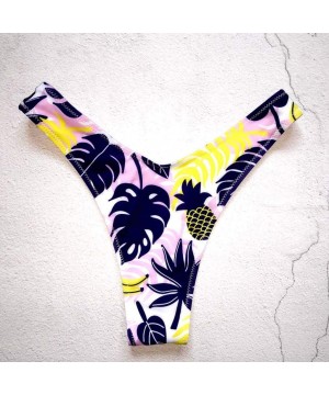 Women's Hot Summer Brazilian Floral Printed Beachwear Bikini Bottom Thong Swimwear Multicolor - Purple - C7196UN6IL6 $11.77-R...