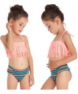 Tassel 2Pcs Family Chic Bikinis Swimsuits Swimwear Beachwear for Girl Kid Child Teens Women - B-tassel Orange - CW18NNZHXZ7 $...