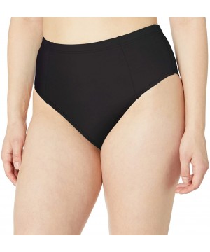 Athena Women's High Waist Tummy Control Bikini Bottom - Solid Black - CO18YAS854U $47.84-Bottoms