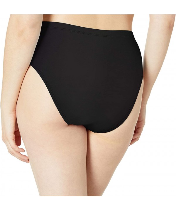 Athena Women's High Waist Tummy Control Bikini Bottom - Solid Black - CO18YAS854U $47.84-Bottoms