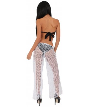 Gorgeous CROCHET Swimwear Cover up Beach Pants White - C311J7TRQIV $8.18-Cover-Ups