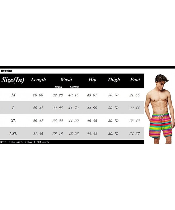 Men's Quick Dry Swim Trunks 3D Print Beach Board Shorts Bathing Suits with Mesh Lining - Paint Stripes - CI19E7N9WLU $16.24-B...