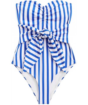 Women's Sexy Bathing Suit Criss Cross Backless One Piece Swimsuits Monokini Swimwear - Blue - C418Z0NDD6A $18.60-One-Pieces