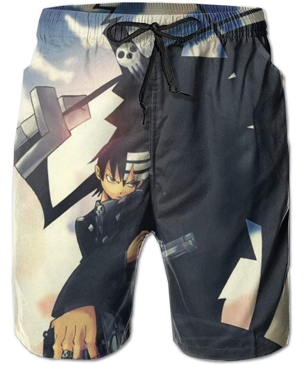 Men Moisture Swim Trunks Casual Pants with Drawstring for Outdoor Gym - Anime Soul Eater Death the Kid 4 - CB190ZIUGYY $32.66...